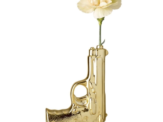 Βάζο Πιστόλι Πορσελάνινο 277014 H16,5xW11,5cm Gold Bloomingville Πορσελάνη