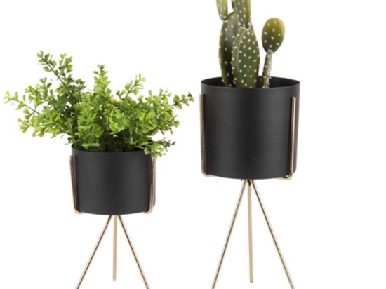 Κασπώ Pedestal (Σετ 2Τμχ) PT3426BK Black Present Time Μέταλλο