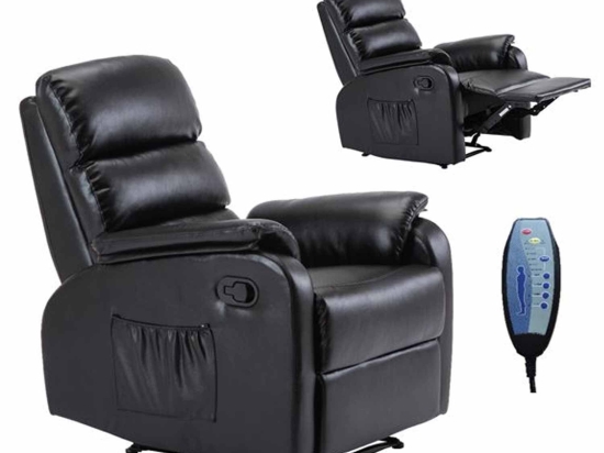 Πολυθρόνα Massage Comfort Relax Pu Ε9733,2 Μαύρο 79x97x101cm Τεχνόδερμα