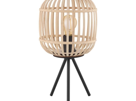 Φωτιστικό Επιτραπέζιο Bordesley 43218 Natural-Black Eglo Μέταλλο,Ξύλο