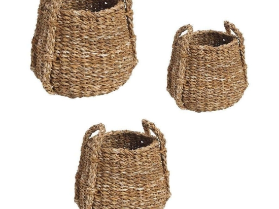 Καλάθι Σετ 3Τμχ. KAG123 Seagrass Καφέ 45-31-21Cm Espiel Seagrass