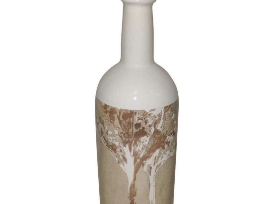 Μπουκάλι Διακοσμητικό ''Autumn'' 28,5cm Brown-White ARA109 Espiel Κεραμικό