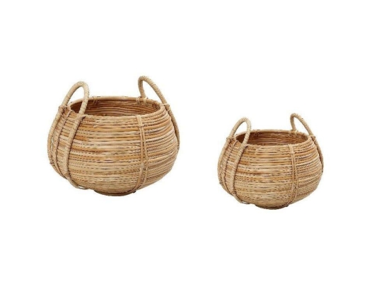 Καλάθι Αποθήκευσης Σετ 2Τμχ 35-24cm Natural KAG316 Espiel Bamboo
