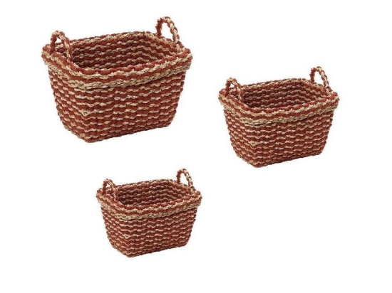 Καλάθι Σετ 3Τμχ KAG306 45x35x30cm Red Espiel Seagrass
