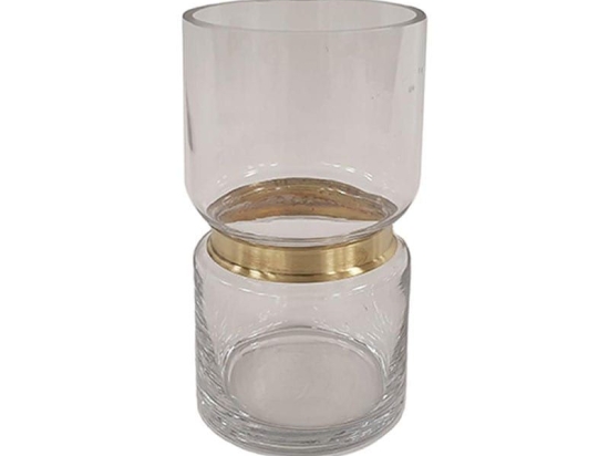 Βάζο 00.03.32004 12Χ22cm Clear-Gold Γυαλί