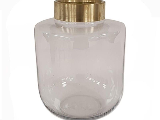 Βάζο 00.03.32008 24Χ30cm Clear-Gold Γυαλί