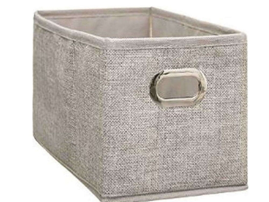 Κουτί Αποθήκευσης 07.160384G 15x31cm Υφασμάτινο Grey Ύφασμα