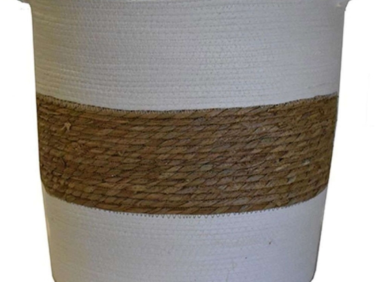 Καλάθι 00.06.67289 40x40cm White-Brown Ψάθα