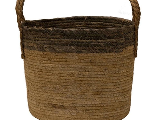 Καλάθι Ψάθινο 00.06.61102 Φ29x26cm Natural-Brown Ψάθα