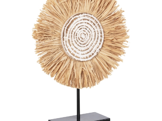 ΕΠΙΤΡΑΠΕΖΙΟ ΔΙΑΚΟΣΜΗΤΙΚΟ HM4224 ΙΝΕΣ RAFFIA ΣΕ ΦΥΣΙΚΟ-ΜΑΥΡΗ ΞΥΛΙΝΗ ΒΑΣΗ 18x9x43Υεκ.