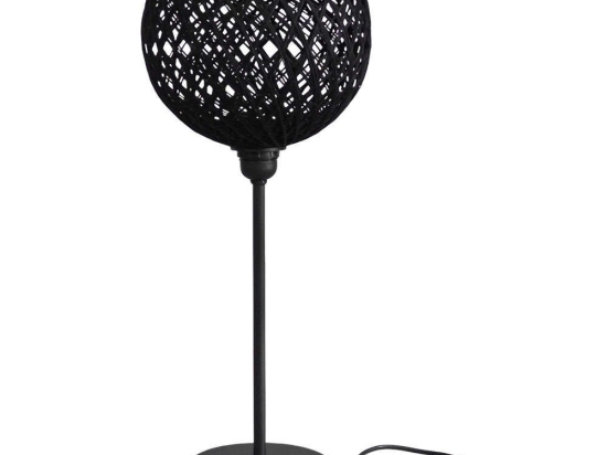 Φωτιστικό Επιτραπέζιο Silk-01/PR Φ20 31-1159 Black Heronia Σχοινί,Μέταλλο