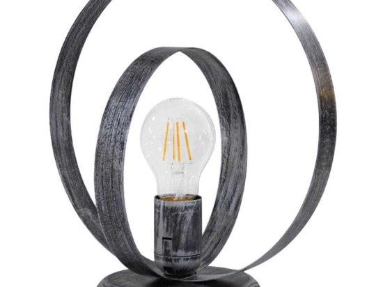 Φωτιστικό Επιτραπέζιο 34-0282 Halka Φ18-25 Ε27 H28XΦ25cm Silver Heronia Μέταλλο