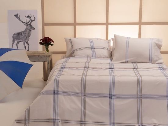 Σεντόνια Andrew (Σετ 4τμχ) Blue Melinen Διπλό 205x270cm 100% Βαμβάκι