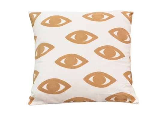 Μαξιλάρι Eyes Inart φυσικό-λευκό ύφασμα 45x45x2.5εκ