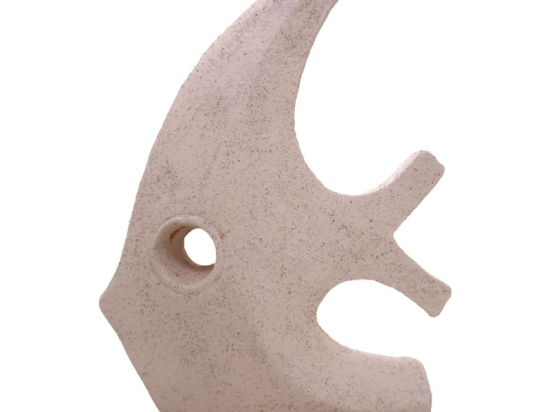 Επιτραπέζιο διακοσμητικό ψάρι Lakol Inart λευκό terracotta 25x7x33εκ