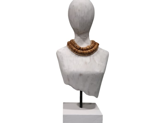 Προτομή Kasma I Inart λευκό μάνγκο ξύλο-μέταλλο 18x12x43εκ