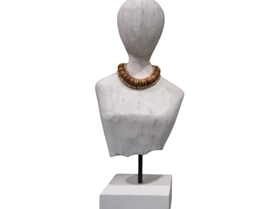 Προτομή Kasma II Inart λευκό μάνγκο ξύλο-μέταλλο 18x12x43εκ