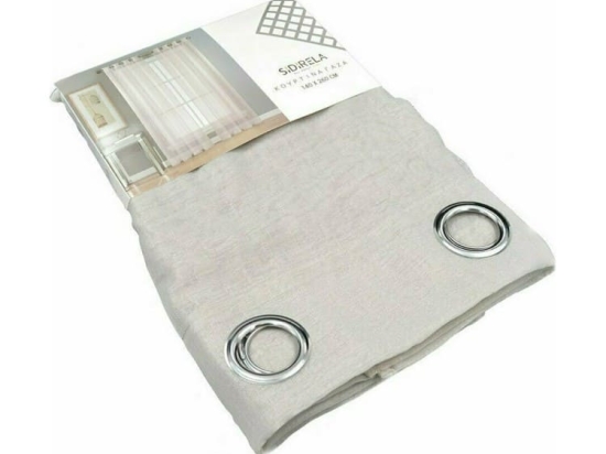 Sidirela Κουρτίνα με Τρουκς Ανοικτό Γκρι Γάζα 140x260εκ