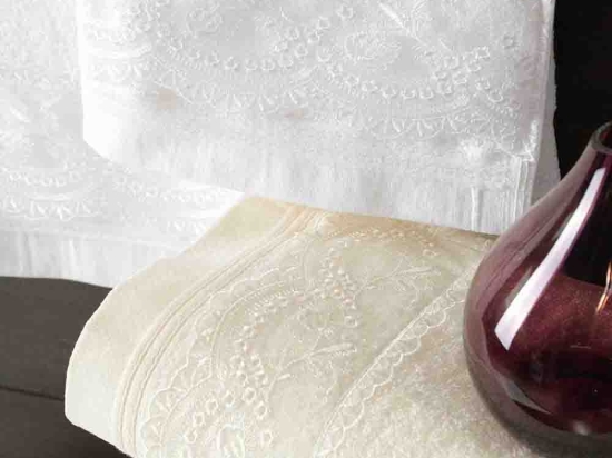 Shiraz σετ πετσέτες τριών τεμαχίων εκρού 30x50 / 50x90 / 80x150 εκ