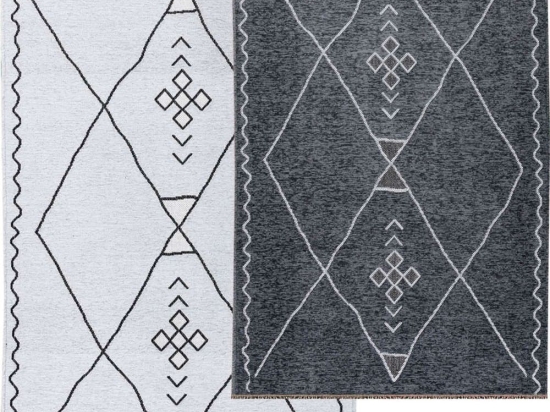 Χαλί Scandy 2 Όψεων 0111-GRE Dark Grey-Light Grey Ezzo 160X230cm