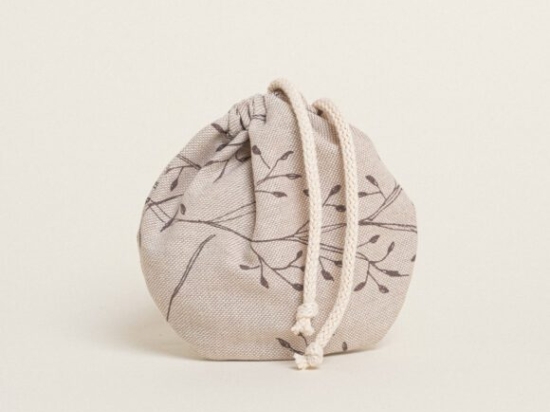 Beauty Home ΠΟΥΓΚΙ ΟΒΑΛ ΜΕ ΚΟΡΔΟΝΙ 13 x 14 cm  ΚΛΑΔΙΑ ΜΠΕΖ ΦΟΝΤΟ