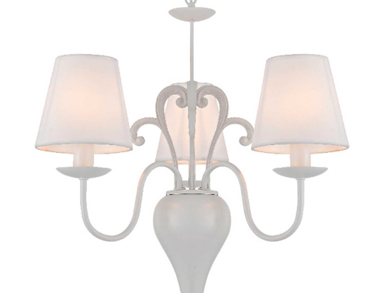Φωτιστικό Οροφής Textile & Crystal DLA12213P White Μέταλλο,Ύφασμα