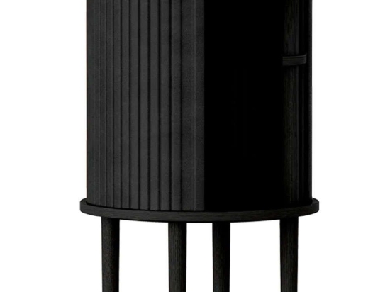 Τραπεζάκι Βοηθητικό Audacious Faux Leather 5113C5603-7 Φ38x59,3cm Black Oak-Charcoal Umage