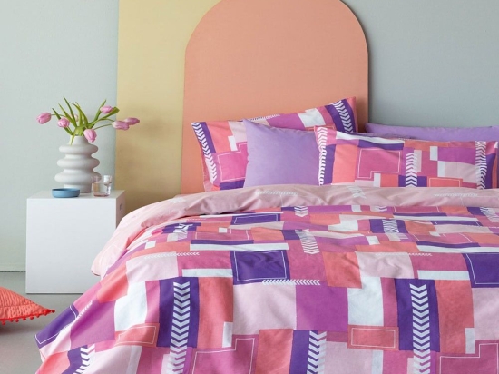 Σεντόνια FL6189 (Σετ 4τμχ) Pink Palamaiki Υπέρδιπλo 240x260CM 100% Βαμβάκι