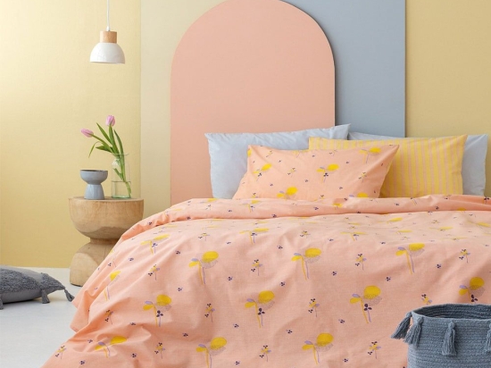 Σεντόνια FL6205 (Σετ 3τμχ) Peach Palamaiki Ημίδιπλο 170x260cm 100% Βαμβάκι