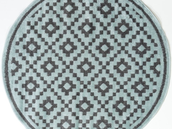 Χαλί Chroma B528BJ8  Round Light Blue-Dark Grey Ezzo 160X160 Round