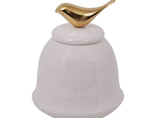 Βάζο Κεραμικό 0025-82-045 1334-S White-Gold Κεραμικό