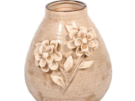 Βάζο Κεραμικό 0035-91-028 18,5cm 2453 Beige Κεραμικό