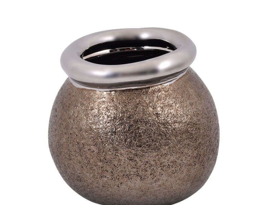 Βάζο Κεραμικό 0024-82-049 15,5cm Silver Κεραμικό