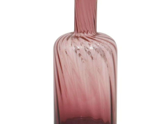 Διακοσμητικό Βάζο 373-122-765 10x10x26cm Pink Γυαλί
