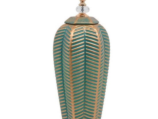 Διακοσμητικό Βάζο Με Καπάκι 373-122-817 46cm Veraman-Gold Κεραμικό