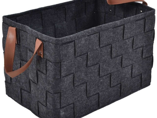 Καλάθι Διακοσμητικό 819812 26x38x22cm Black-Brown Ankor Πολυέστερ
