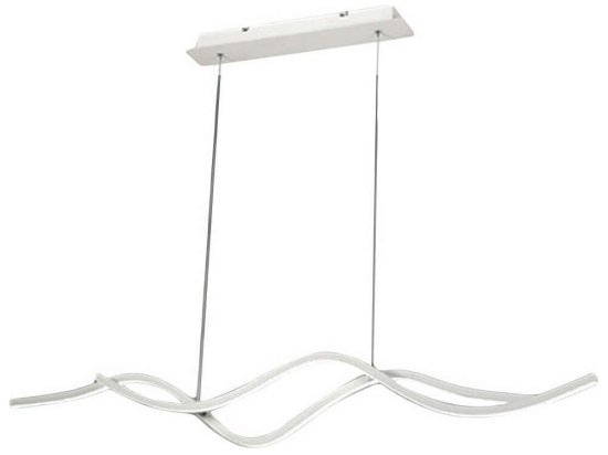 Φωτιστικό Οροφής - Ράγα Sinuo 3666-45-102 36W Led 112x200cm White Fabas Luce Μέταλλο, Μεθακρυλικό