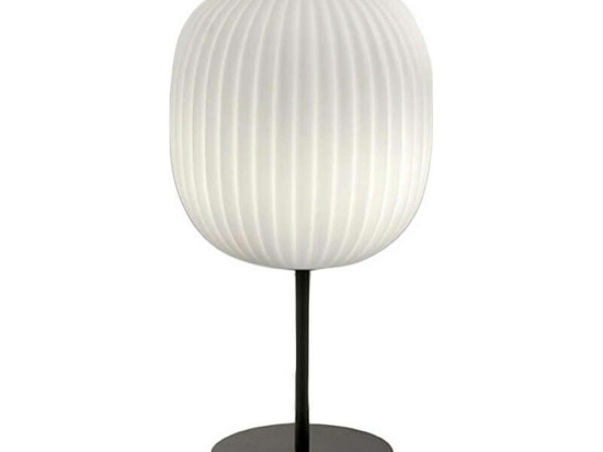 Φωτιστικό Επιτραπέζιο Domizia 3689-30-101 40W E27 Φ25 52cm Black Fabas Luce Μέταλλο,Γυαλί