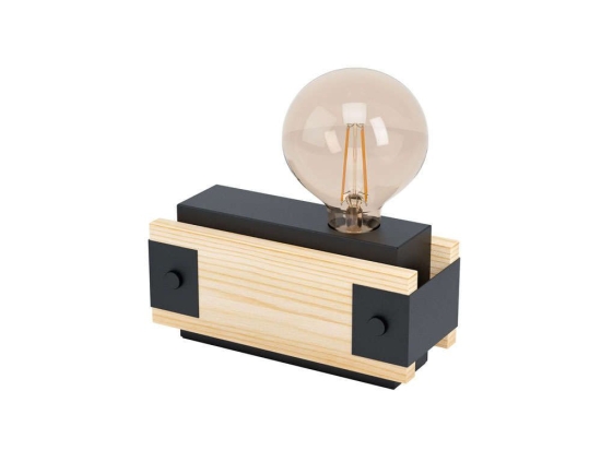 Φωτιστικό Επιτραπέζιο 'Layham' 43469 Black-Brown Eglo Μέταλλο,Ξύλο