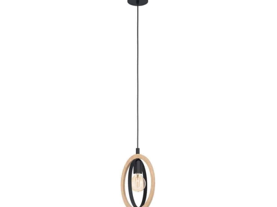 Φωτιστικό Οροφής 'Basildon' 43461 Black-Brown Eglo Μέταλλο,Ξύλο