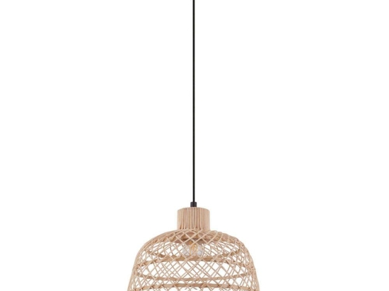 Φωτιστικό Οροφής Ø370 'Ausnby' 43285 Natural-Black Eglo Μέταλλο,Ξύλο