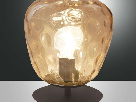 Φωτιστικό Επιτραπέζιο Gisella 3518-30-125 Amber Fabas Luce Μέταλλο,Γυαλί