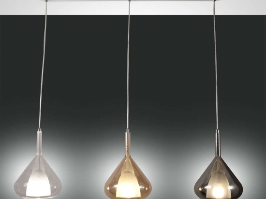 Φωτιστικό Οροφής - Ράγα Lila 3481-48-297 Amber Grey Fabas Luce Μέταλλο,Γυαλί