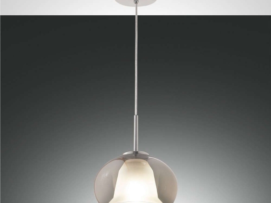 Φωτιστικό Οροφής Bretagna 3599-40-126 Transparent Grey Fabas Luce Μέταλλο,Γυαλί
