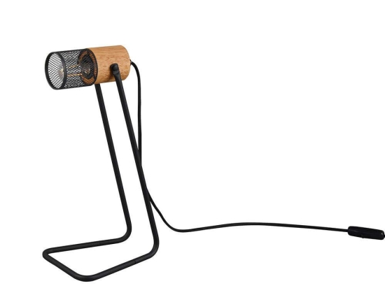 Επιτραπέζιο Φωτιστικό Tosh 504300132 Natural-Black Trio Lighting Μέταλλο,Ξύλο