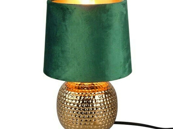 Φωτιστικό Επιτραπέζιο Sophia R50821015 1xE14 40W Φ16cm 26cm Green RL Lighting Κεραμικό,Ύφασμα