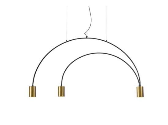 Φωτιστικό Οροφής 19213 Black Matt-Brass Μέταλλο