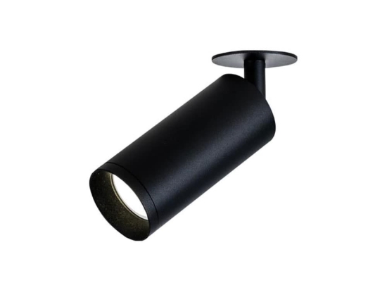 Σποτ Χωνευτό S057 1xGU10 MAX 35W Black Στρόγγυλο Αλουμίνιο