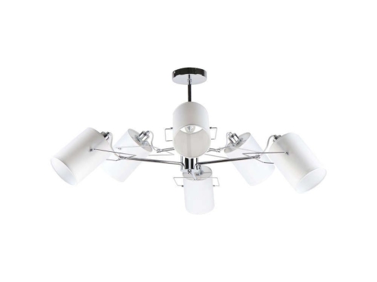 Φωτιστικό Οροφής Shiro 77-8101 94x94x20 Chrome-White Homelighting Μέταλλο,Ύφασμα