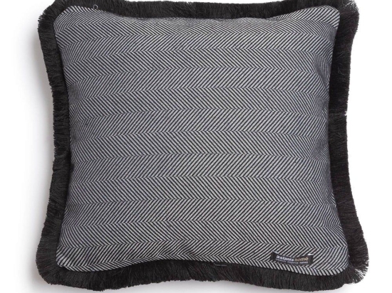 Μαξιλαροθήκη Διακοσμητική Atheras Trimming Black-Silver Aslanis Home 50X50 Βαμβάκι-Chenille